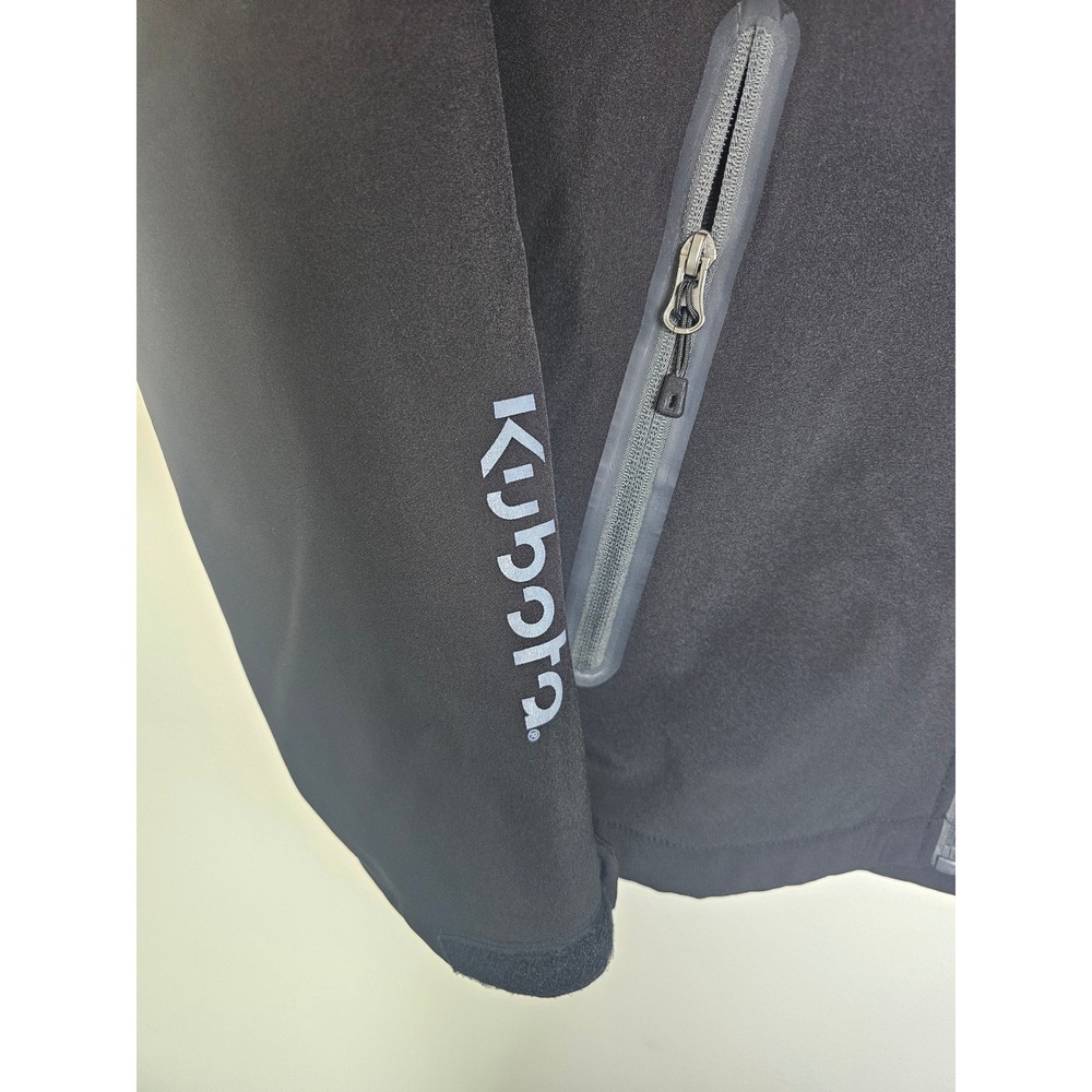 PTX Kubota Softshell Jacket Mens Small Black Hooded Techwear Fleece Lined - Picture 7 of 8